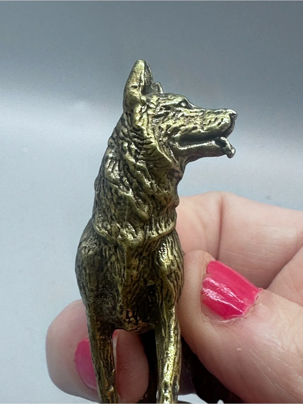 Brass German Shepherd Dog Figurine Toy - Classic Pet Décor